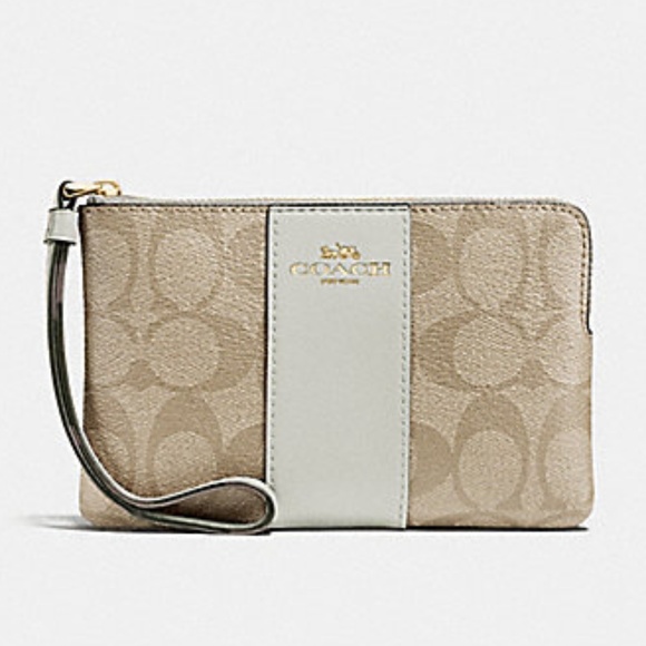 coach wristlet white